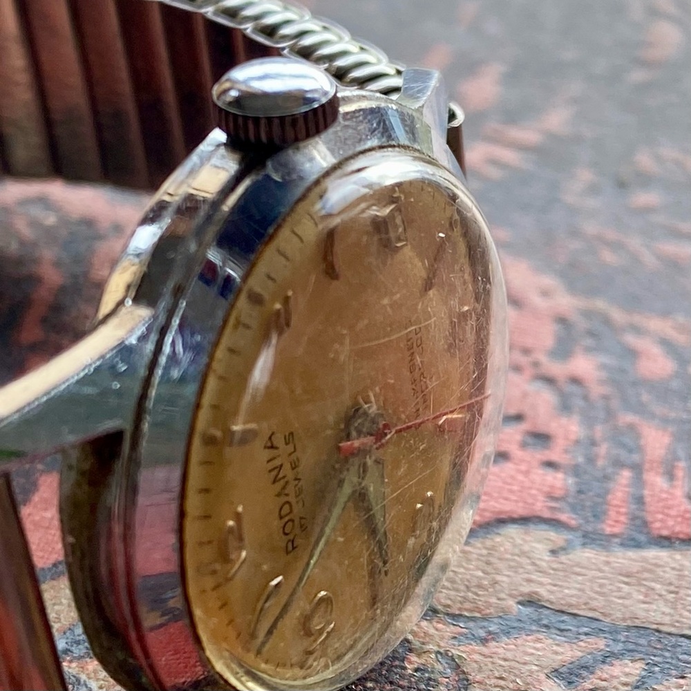 Vintage Rodania Watch 17 Jewels Stainless Steel Expansion Band Swiss Made - Picture 6 of 6